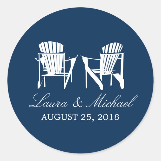 Sticker Rond Chaises Adirondack | MARIAGE (Devant)