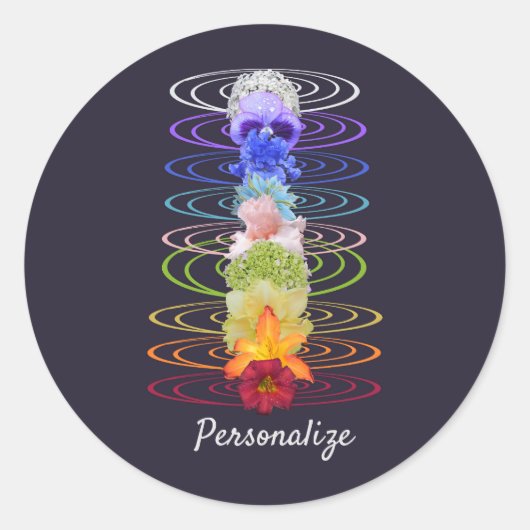 Sticker Rond Chakra Couleur Fleurs Zen Spirituel (Devant)