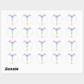 Sticker Rond Chakra Rainbow Caduceus (Feuille)