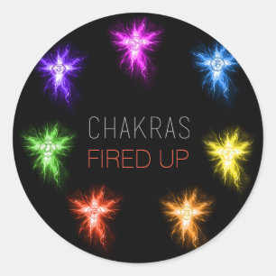 Sticker Rond Chakras mis en feu