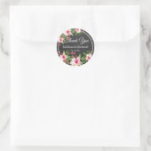 Sticker Rond Chalet Aquarelle Mariage Floral Merci (Sac)