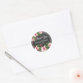 Sticker Rond Chalet Aquarelle Mariage Floral Merci (Enveloppe)