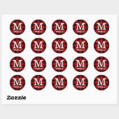 Sticker Rond Chalet primitif Bison rouge Boeuf plat (Feuille)