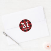 Sticker Rond Chalet primitif Bison rouge Boeuf plat (Enveloppe)