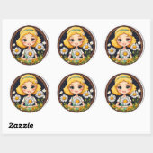 Sticker Rond Chaleureux accueil ! (Feuille)
