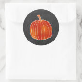 Sticker Rond Chalk Citrouille d'automne de l'Orange brillant (Sac)
