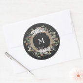 Sticker rond Chalk de Noël Fête Florale (Enveloppe)