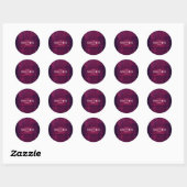 Sticker Rond Chalk rose et violet Stick de Noël (Feuille)