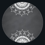 Sticker Rond Chalkboard Blackboard Floral Swirl Personnaliser<br><div class="desc">Un tableau noir ou un tableau blanc propre pour customiser le texte à chaque occasion.</div>