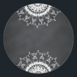 Sticker Rond Chalkboard Blackboard Floral Swirl Personnaliser<br><div class="desc">Un tableau noir ou un tableau blanc propre pour customiser le texte à chaque occasion.</div>