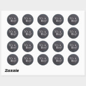 Sticker Rond Chalkboard C'est un garçon ! Faire-part bébé (Feuille)