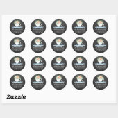 Sticker Rond Chalkboard Floral Tea Adresse de retour (Feuille)