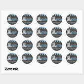 Sticker Rond Chalkboard Gris Teddy Bear Baby shower garçon (Feuille)