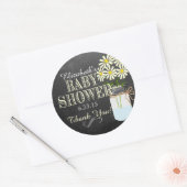 Sticker Rond Chalkboard Look Mason Jar - Baby shower Jaune (Enveloppe)