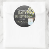 Sticker Rond Chalkboard Look Mason Jar - Baby shower Jaune (Sac)