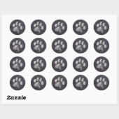 Sticker Rond Chalkboard - Pawty Chiot - Empreinte de patte d'an (Feuille)