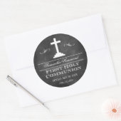 Sticker Rond Chalkboard Première sainte communion (Enveloppe)