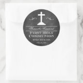 Sticker Rond Chalkboard Première sainte communion (Sac)