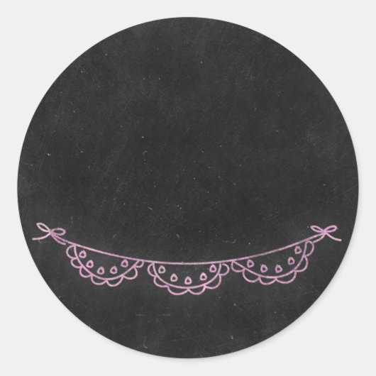 Sticker Rond Chalkboard Rustique Shabby Chic Pink Chalk Bund (Devant)