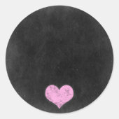 Sticker Rond Chalkboard Rustique Shabby Chic Rose Chalk Coeur (Devant)