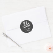 Sticker Rond Chalkboard Seahorses Beach Wedding (Enveloppe)