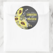 Sticker Rond Chalkboard Sunflower Rustique Mariage Label Cadeau (Sac)