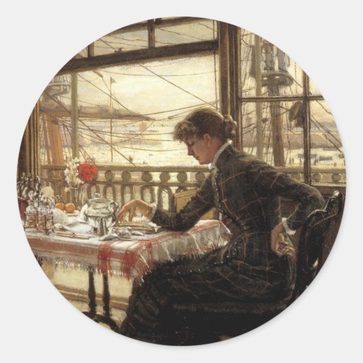 Sticker Rond Chambre avec vue sur le port (Devant)