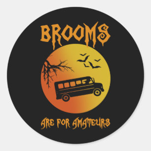 Sticker Rond Chambres Pour Amateurs Bus Driver Halloween Men W 