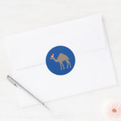 Sticker Rond Chameau de Noël mignon (Enveloppe)