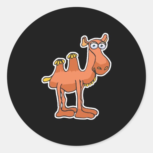 Sticker Rond chameau mignon (Devant)