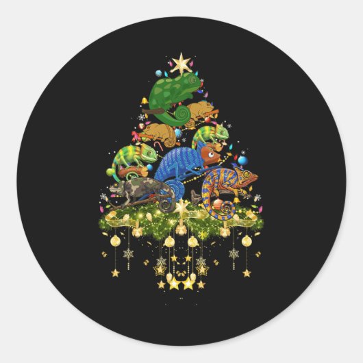 Sticker Rond Chamelees Feux de Noël Chameleon (Devant)