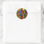 Sticker Rond Chameleon coloré Abstrait (Sac)