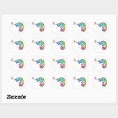 Sticker Rond Chameleon couleur cool (Feuille)