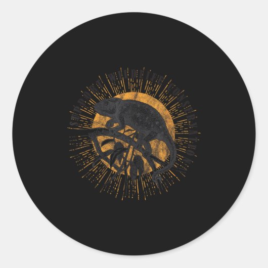 Sticker Rond Chameleon Wildlife Conservation Animal Reptile Lov (Devant)