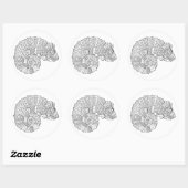 Sticker Rond Chameleon Zendoodle (Feuille)