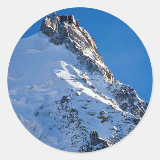 Sticker Rond Chamonix de Aiguille de Midi, Mont Blanc, France (Devant)