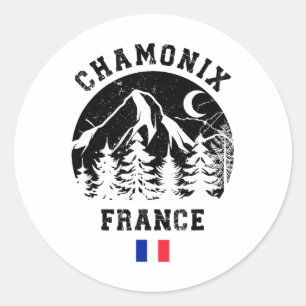 Sticker Rond Chamonix France Alpes Station de ski alpin Camping