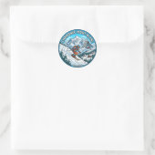 Sticker Rond Chamonix Mont Blanc France (Sac)