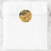 Sticker Rond Champ avec deux lapins par Vincent van Gogh (Sac)