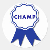 Sticker Rond Champ Blue Ribbon (Devant)