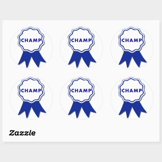 Sticker Rond Champ Blue Ribbon (Feuille)