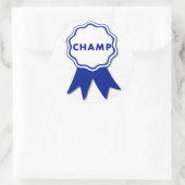 Sticker Rond Champ Blue Ribbon (Sac)