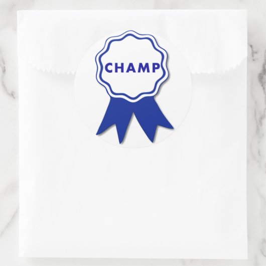 Sticker Rond Champ Blue Ribbon (Sac)