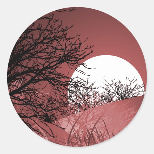 STICKER ROND CHAMP COMPLET LUNE - ROUGE (Devant)