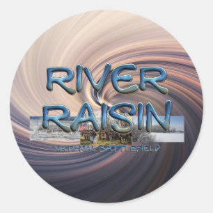 Sticker Rond Champ de bataille de la rivière Raisin