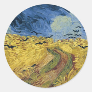 Sticker Rond Champ de blé avec corbeaux de Vincent van Gogh (18