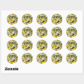 Sticker Rond Champ de camomille, Hongrie (Feuille)