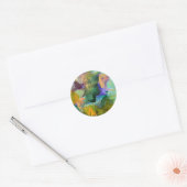 Sticker Rond Champ de fleurs d'art abstrait (Enveloppe)