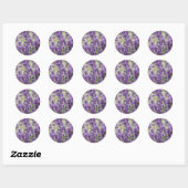 Sticker Rond Champ de fleurs de lavande violette (Feuille)