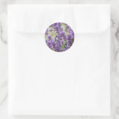 Sticker Rond Champ de fleurs de lavande violette (Sac)